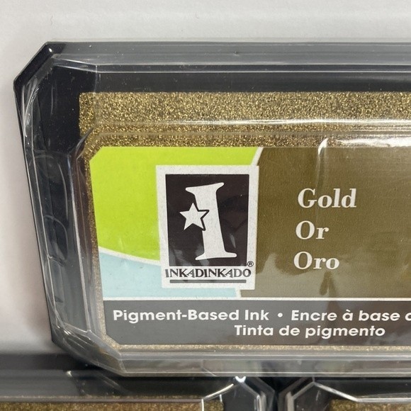 Inkadinkado Pigment Based Ink Stamp Pad Gold Set of 3 Crafts - Picture 2 of 13